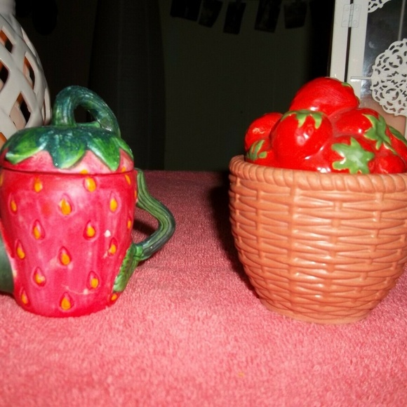 AVON FROM BRAZIL Other - TWO CUTE STRAWBERRY HOME DECOR PIECES 5" AND 4"